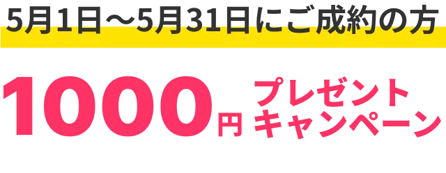 1000円プレゼントキャンペーン
