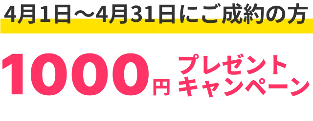 1000円プレゼントキャンペーン